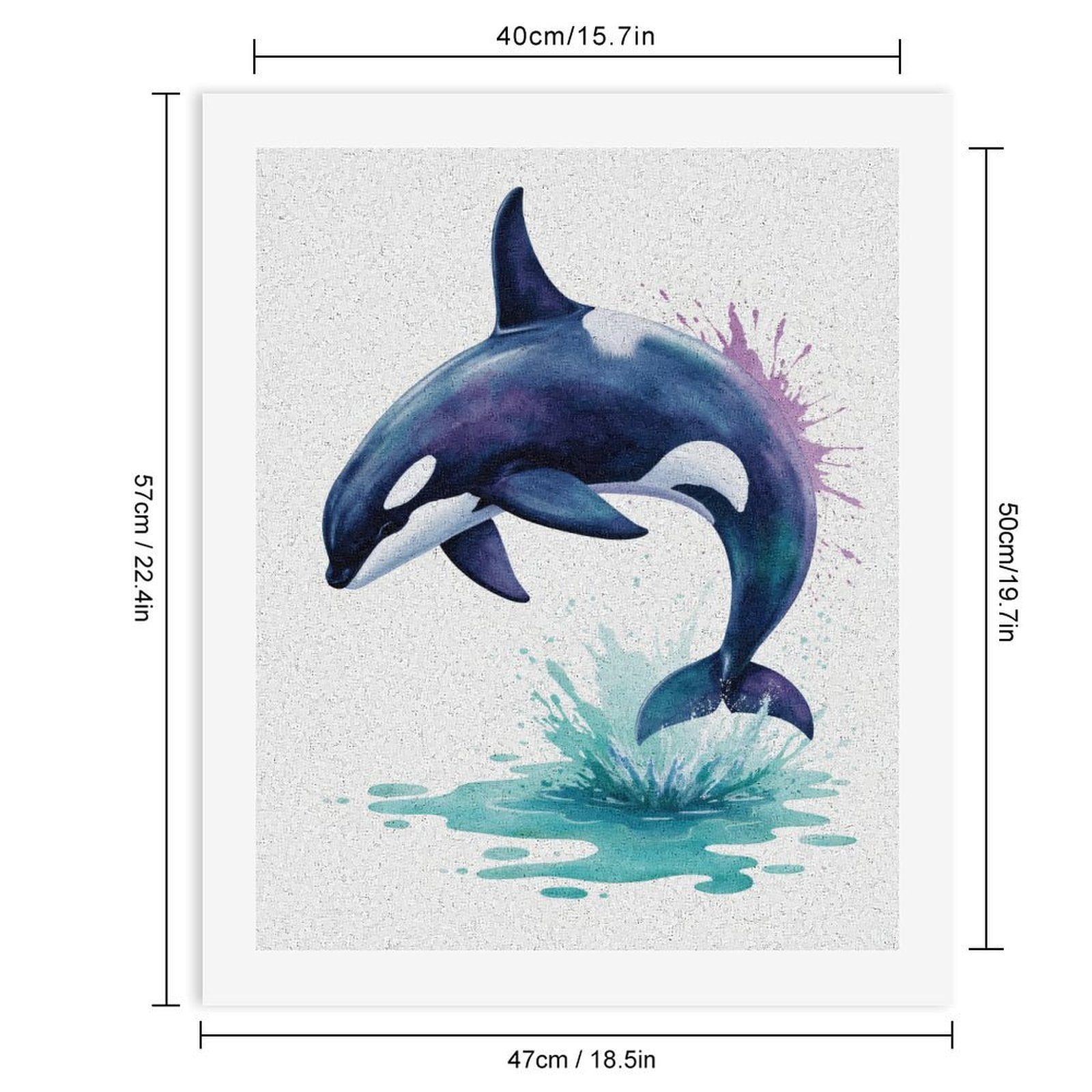 Paint by Numbers Kit for Adults, Orca Splash Art Watercolor Mood Paint by Numbers, Easy Paint by Numbers Kit for Adults Beginner, DIY Adult Paint by Number Kits on Canvas, 12x16in Home Decor