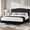 Black, variant on Upholstered Twin Size Bed Frame with Scallop Headboard, Cute Velvet Twin Bed , Sturdy Platform Bed, No Box Spring Needed, Wooden Slats, Noise Free, Yellow
