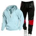 thumbnail image 3 of Letdown Men's Casual Sweatsuit 2 Piece Full Zip Sweatsuit Workout Solid Jacquard Jogging Suit Set Workout Sports Set Sportswear (Sky Blue, M), 3 of 3