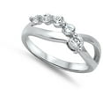 thumbnail image 4 of Clear Cubic Zirconia Infinity Cutout Ring .925 Sterling Silver Band White Jewelry Female Male Size 6, 4 of 4