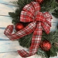thumbnail image 4 of Red White Tartan Christmas Bow - 10" Wide, 18" Long Pre-Tied Bow, White and Red Plaid, Door Decoration, Swag, Wreath, Garland, Boxing Day, Christmas Tree Ribbon, Winter Decoration, Front Door Decor, 4 of 7