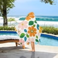 thumbnail image 3 of Yayeee Kids Hooded Towels Toddler Soft Absorbent Beach Bathing Wrap 50" x 23.5", Retro Orange Floral, 3 of 5