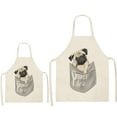 thumbnail image 1 of Awdenio DOG PUG Printed Cotton Linen Sleeveless Apron Kitchen, 1 of 1
