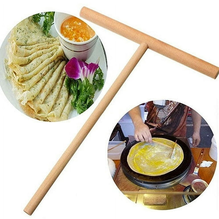 4 Pcs Crepe Spreader Stick and Spatula Kit with Random Color Oil Brush for  Fit Large Crepe Pan Maker - Yahoo Shopping