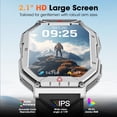 thumbnail image 2 of Mingdaln 2.1-inch AMOLED Men Military Smartwatch，with Fitness Tracker/ Answer Make Calls /100+ Sport Modes/1ATM Waterproof, Mountain Travel Pedometer Watch fits for Android and Iphone Devices, 2 of 8