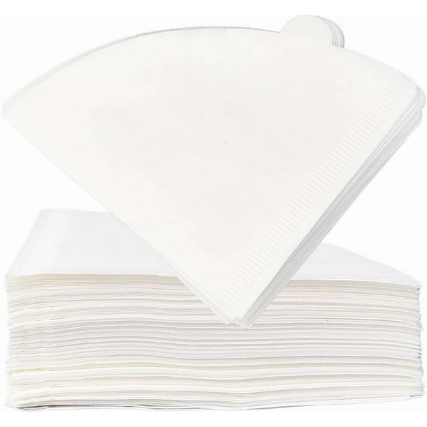 200 filtros de café blanco tamaño 02, sin blanquear, de cono, desechables, de papel natural, sin blanquear, fabricados con fibras de bambú natural.