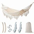 thumbnail image 2 of Hammock Doble Macrame Hamaca Cama de Dos Personas para el Patio del Dormitorio del Patio de la Playa, 2 of 7
