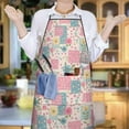 thumbnail image 6 of Pioneer Flower Floral Print Pattern Cotton Linen Apron with Pockets, Waterproof Adjustable, 33x27 Inch for Kitchen, Gardening, BBQ, Salon, 6 of 6