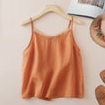 thumbnail image 2 of Active Tops Women Summer Casual Sleeveless Tank Top for Women with Lightweight Chiffon Layering and Relaxed Fit for Everyday Wear Orange XXL, 2 of 4