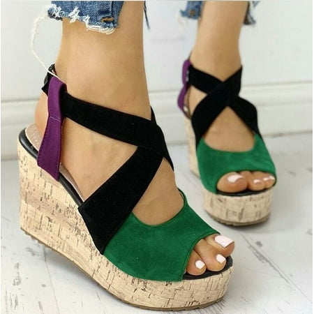 

Women Two Band Sandal Cork Footbed Low Block Slingback Sandal Pump Sandals Holiday Dress Pumps Shoes