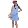 thumbnail image 5 of Grblisyd Girls Summer Outfits Solid Color Tennis Skirt Sets Sleeveless Tank Tops and Pleated Skirts 2 Piece Outfit Activewear Clothes 5-12 Years, 5 of 6