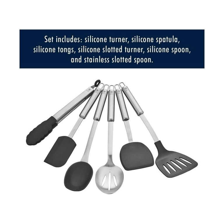 HENCKELS Cooking Tools 6-PC Kitchen Gadgets Sets with Spatula, Tongs,  Cooking Spoon, 18/10 STAINLESS STEEL
