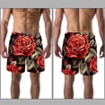 thumbnail image 3 of luoweisi Men's Beach Shorts Quick Dry Swim Trunks with Mesh Lining Rose L, 3 of 5