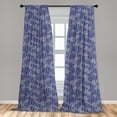 thumbnail image 4 of Ambesonne Exotic Ethnic Curtains, Clouds Japanese Folk, Pair of 28"x84", Dark Lavender Off White, 4 of 4