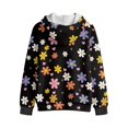 thumbnail image 3 of FUIALDOLG Girls Winter Jacket Colorful Floral Print Hoodies Kids Full Zip Hoodie Girls Jacket Warm Cozy Outwear Coat with Pockets, Size S, 3 of 7