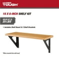 thumbnail image 2 of Hyper Tough Brown Shelf Kit with Brackets and Mounting Hardware, 15-3/4" x 6", 2 of 9
