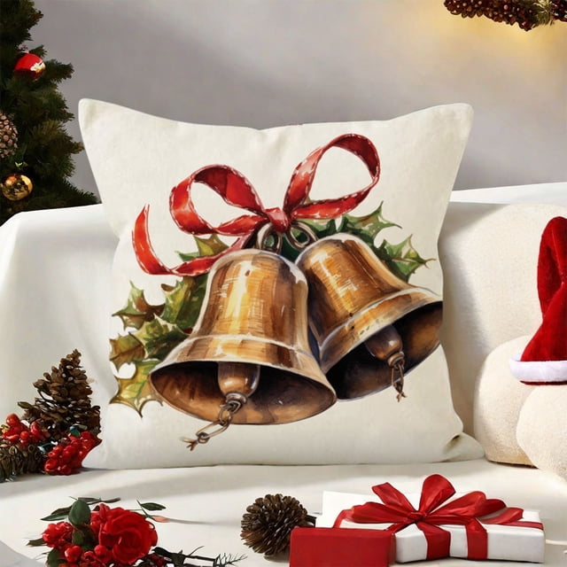 Fundas de almohada navideñas de 45 x 45 cm, decoración navideña para fiestas de invierno, sofá o sillón.