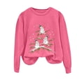 thumbnail image 4 of UngA Womens Christmas Sweatshirts Christmas Light Sweatshirts Merry And Bright Xmas Long Sleeve Shirts Crewneck Pullover Tops Sweatshirts for Women (Hot Pink,S), 4 of 6