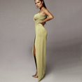 thumbnail image 4 of KaLI_store Women's Formal Dresses Women's Deep V Neck Split Party Formal Bridesmaid Maxi Dress Gold,L, 4 of 5