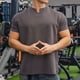 thumbnail image 1 of pstuiky camisetas de hombre, Blusas casuales de verano para hombre, de manga corta, color liso, con cuello en V, holgadas y elásticas, para fitness ropa de hombre m, 1 of 5