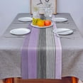 thumbnail image 3 of Farmhouse Cotton Linen Table Runner Dresser Scarf Retro Rustic Barn Wood Texture Ombre Lavender Purple Gray Non-Slip Rectangle Settings Decoration for Kitchen Home Dining Holiday,90 inches Long, 3 of 6