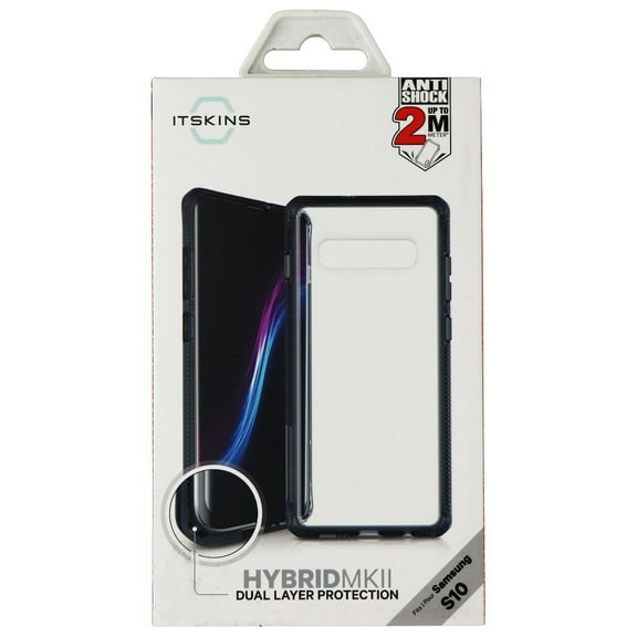 ITSKINS Hybrid MK II Dual Layer Case for Samsung Galaxy S10 - Black/Clear