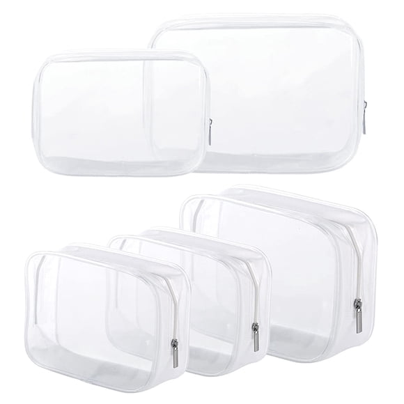 Bolsa de aseo Homtable, paquete de 5 unidades, de plástico transparente, aprobada por la TSA