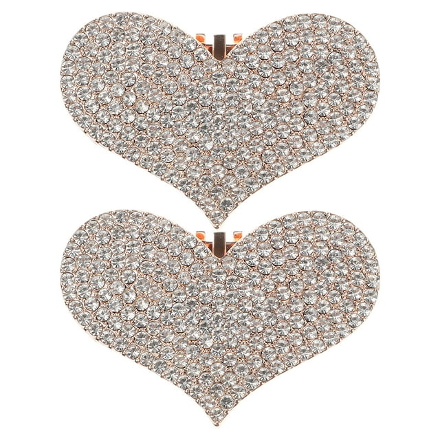 Miangastore 2pcs Heart Shoe Clips For Women Elegant Rhinestone Shoe Jewelry Clips Detachable Shoe Clips For High Heels Heart Shoe Detachable Clip