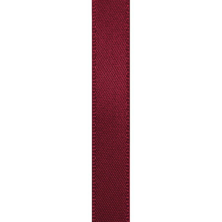 Burgundy Double Faced Satin Ribbon, Wine Red Christmas Trim in 4