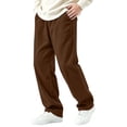 thumbnail image 5 of Fanshiluo Men's Corduroy Wide Leg Casual Pants, Elastic Waist Straight Loose Fit Trousers,S,Big and Tall Men, 5 of 6
