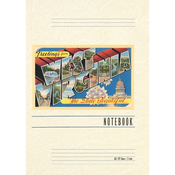 Vintage Lined Notebook Greetings from West Virginia, (Paperback)