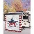thumbnail image 5 of 4th of July RV Awning Sun Shade Screen 9'X7' American Flag Mesh Sunscreen Red White Blue Star Stripes Awning Shade Screen with Zipper UV Blocker Completed Kits Outdoor Canopy for RV Motorhome Camper, 5 of 7