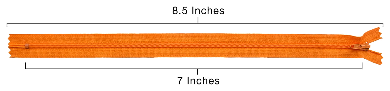 YKK® #3 Lightweight Closed-End Zipper, 7 Inch Length, Medium Orange 006 (100 Pack)