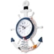 thumbnail image 4 of Reloj de ancla de estilo mediterráneo BESPORTBLE, reloj colgante con rueda de barco náutico con temática marina, decoración, 4 of 6