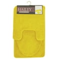 thumbnail image 2 of Kashi Home Hailey 3 Piece Bath Rug Set, Bath Mat, Contour Rug, Toilet Seat Lid Cover, Soft Pile, Water Absorbent Solid Color (Yellow), 2 of 2