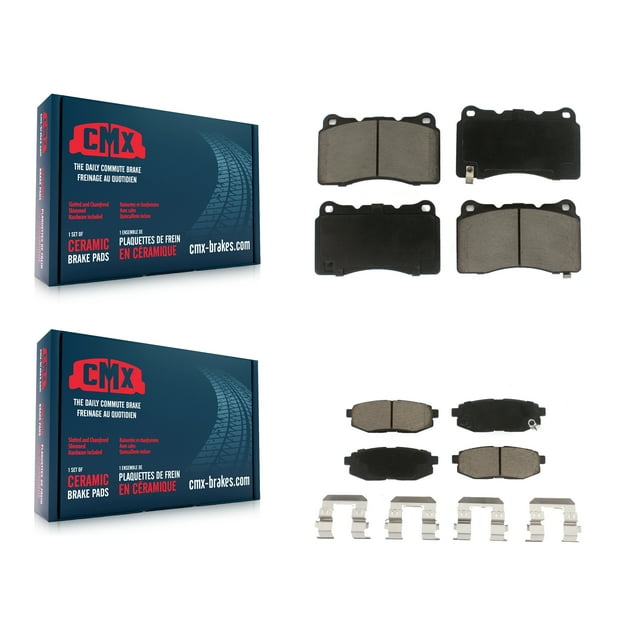 CMX Front Rear Ceramic Brake Pads Kit for Car 2017 Subaru BRZ Base with Brembo Brakes KCX-100522