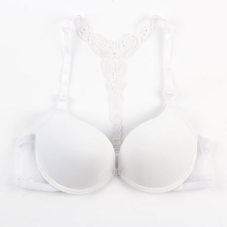 

Spdoo Women Push Up Front Closure Bra Y-shape Racerback Lace Bra Bralette 3/4 Cup