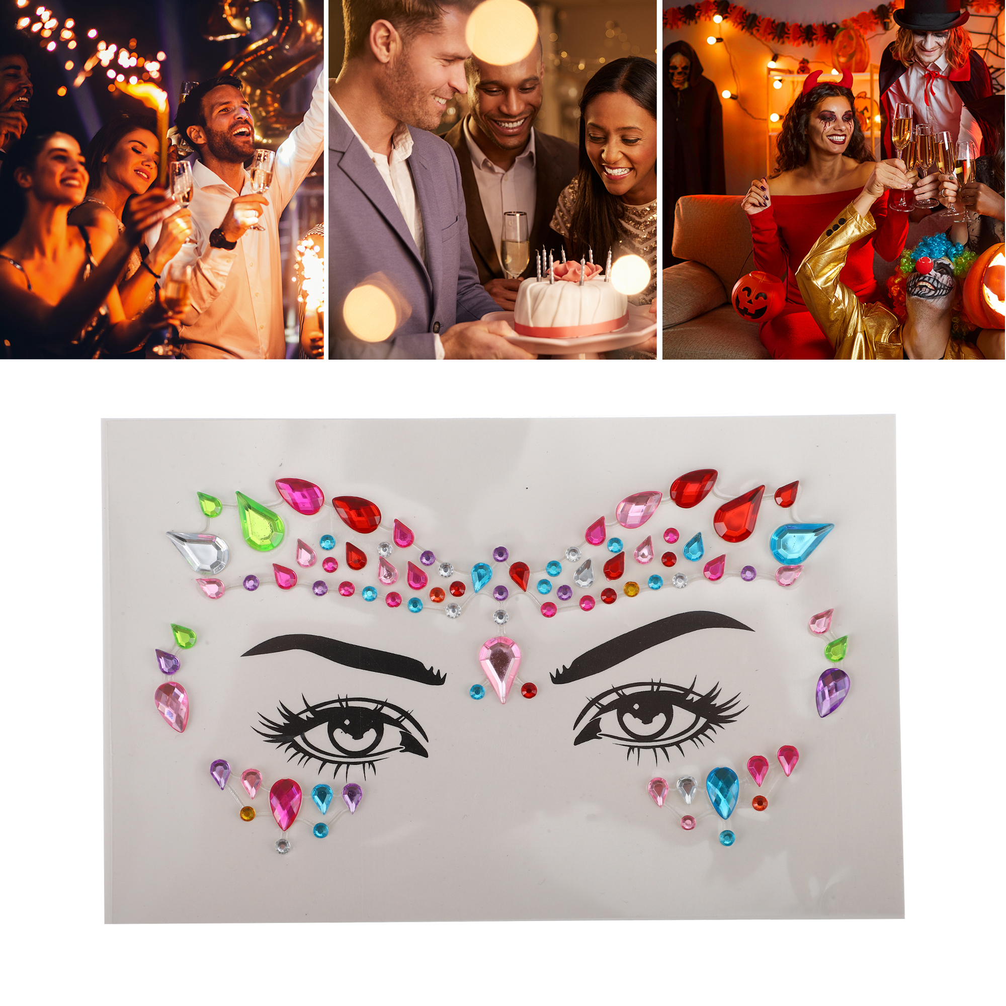 NOMADIC NOOK Eye-catching Face Stickers 4 Pcs Assorted Color