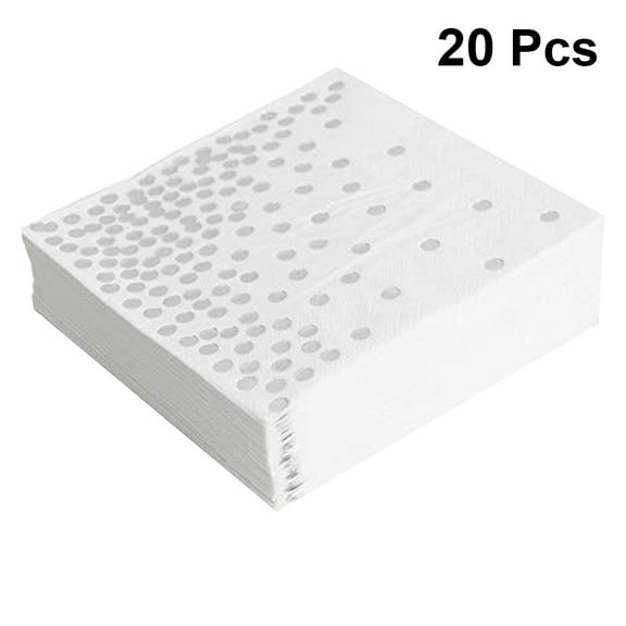 HEMOTON Dots Pattern Paper Napkins for Party Use Silver Disposable Tissue 20PCS