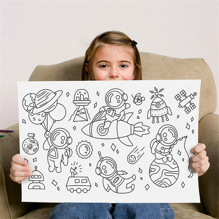 Children's Drawing Paper Roll, Coloring Paper Roll for Kids, Drawing Paper  Roll DIY Painting Drawing Paper, Roll of Paper for Kids Art DIY Painting  Drawing Color Filling Paper(Dinosaur) price in Saudi Arabia
