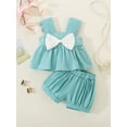 thumbnail image 2 of Coduop Baby Girls 2Pcs Outfit Set,Sleeveless Big Bow Vest and Shorts Two-piece Clothes Set, 2 of 9