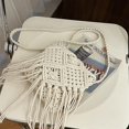 thumbnail image 4 of Bolso Playa Tejido Bohemio Con Bandolera Ganchillo para Mujer Borla Diario Verano Color Sólido, 4 of 9