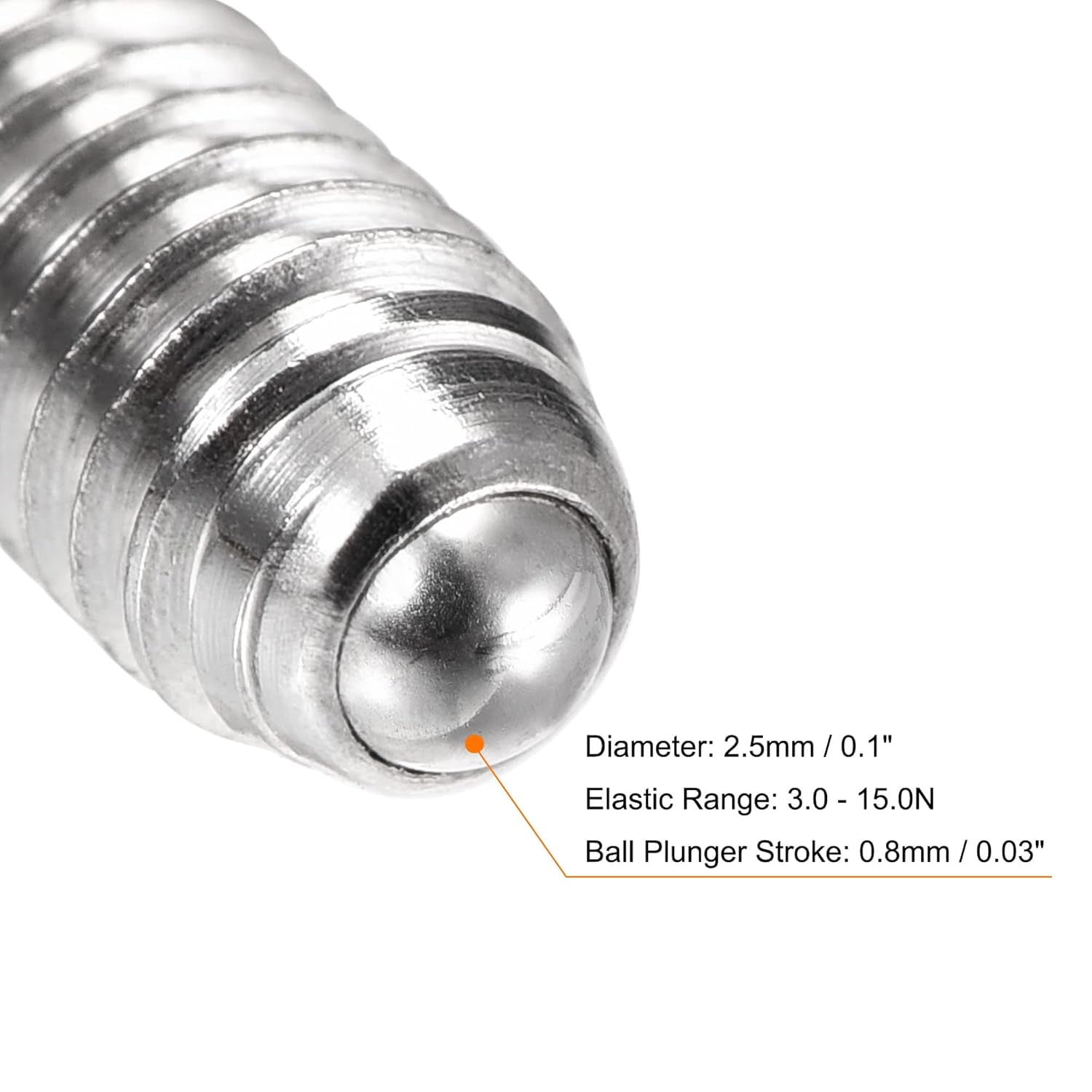 RGHJAR-Ball Point Set Screws, M4 x 10mm 304 Stainless Steel Metric Spring Hex Socket Screw 20pcs