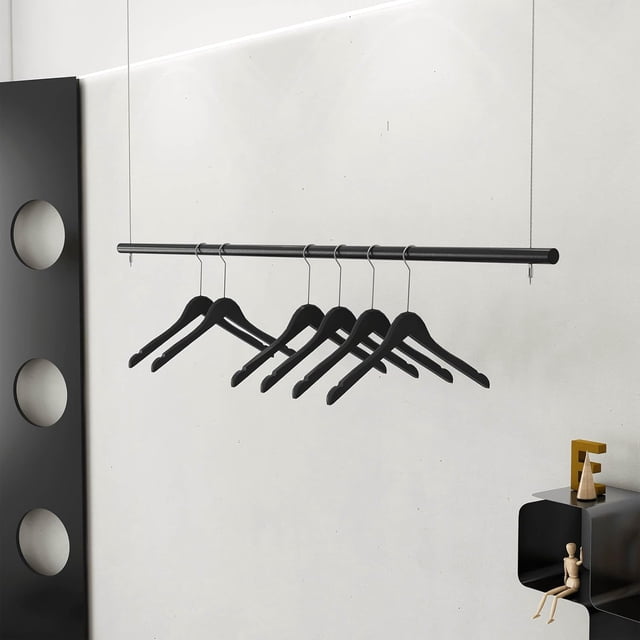 Clothing Store Ceiling Hanging Clothing Racks, Boutique Retail Metal Garment Racks Height Adjustable Commercial Wedding Dress Display Shelf ,ceiling Mount Clothes Storage Rod Clothes Rails
