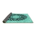 thumbnail image 2 of Ahgly Company Indoor Rectangle Medallion Turquoise Blue Traditional Area Rugs, 2' x 3', 2 of 4