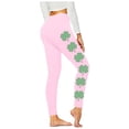 thumbnail image 4 of Ynynloco color cosplayer St. Patrick's Day Leggings Shamrock Stretchy Tights Yoga Pants for Women, 4 of 6