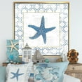 thumbnail image 2 of Designart ' Navy Starfish with Gold ' Nautical & Coastal Framed Canvas, 2 of 3