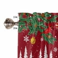 thumbnail image 5 of Christmas Snowman Kitchen Curtains and Valances Set, Classic Winter Christmas Tree Red Rod Pocket Window Valance 18 Inch Window Curtain Panels for Living Room Bedroom Laundry, 27.5x24in, 3 Pieces, 5 of 7