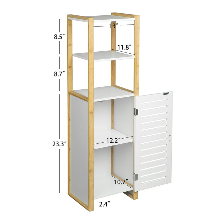 keomaisyto 3-Tier Bathroom Ladder Shelf, Bathroom Floor Storage Shelf with  Drawer, Freestanding Tower Shelf, Open Shelving Unit for Bathroom Living
