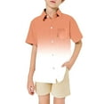 thumbnail image 2 of Kiijoy Big Boys Gradient Beach Shirt Loose Short Sleeve Button Down Shirt, Sizes 3-13, 2 of 4